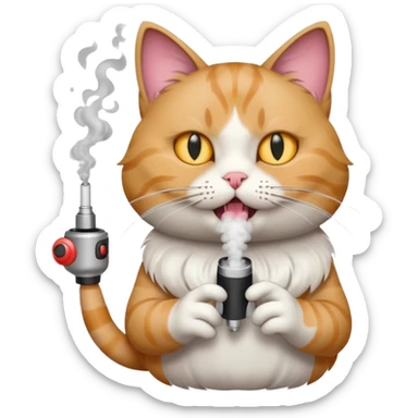 A cat hitting a vape sticker