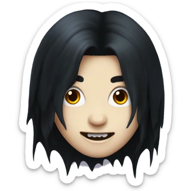 Long black haired pale vampire  sticker