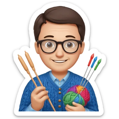 dad knitting sticker