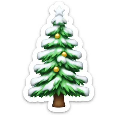 Snowy Christmas tree sticker