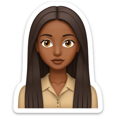 Dark-skinned woman with long straight hair  sticker