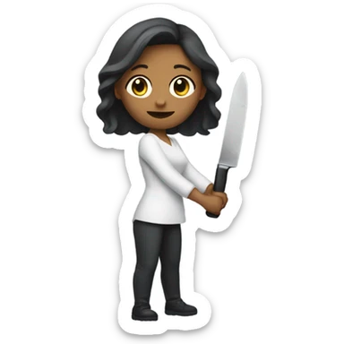  woman holding a knife sticker