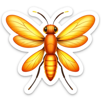 Firefly with flame wings sticker