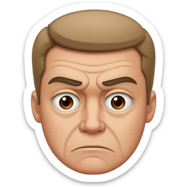 man with a disgusted face sticker