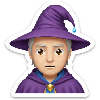 Male, mysterious wizard, 8 emojis, sad, happy, angry, confused, love, crying, neutral, random, no background sticker