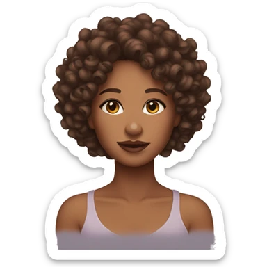 a brown skin curly hair queen sticker
