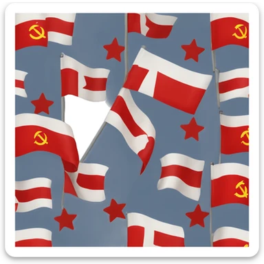 Flag of the union of soviet socialist republics in the style of a apple flag emoji sticker