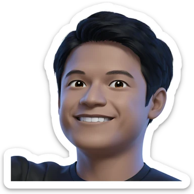 smiling boy with black hair sticker