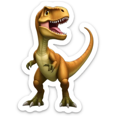 un t-rex qui se maquille sticker