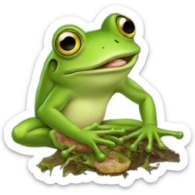 frog eating all sorts of rotten things sticker