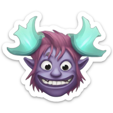 A troll with an evil mirror sticker