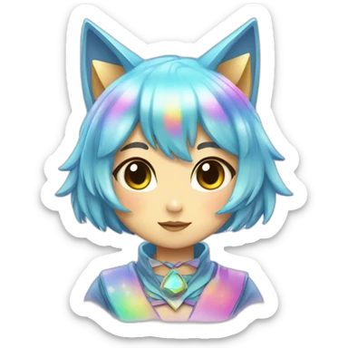 prismatic neko girl sticker