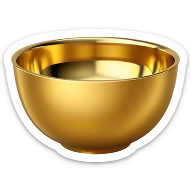 shiny gold bowl, top view sticker