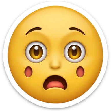 Traditional emoji face looking horrified but disgusted  sticker
