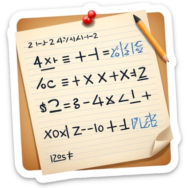 A paper with mathematics equations on it sticker