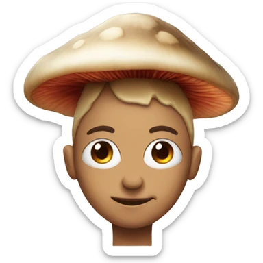 face with a mushroom instead of hair sticker