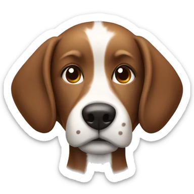 brown dog with white paws, chest, tail tip and midline of head sticker