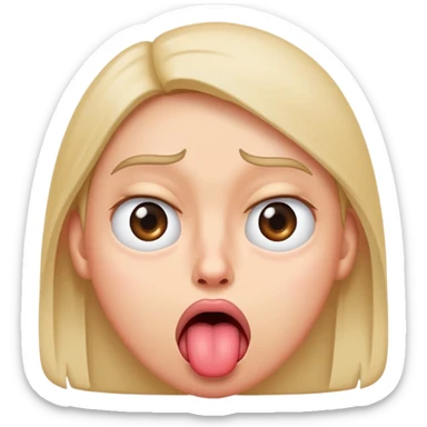 Silly annoyed face rolling eyes sticking tongue out  sticker