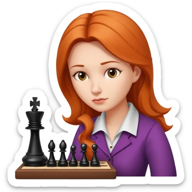 female chess player queens gambit sticker