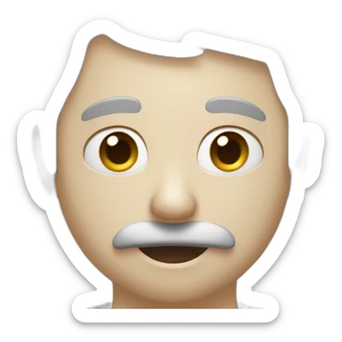 Chat blanc avec une tache grise sur le visage sticker