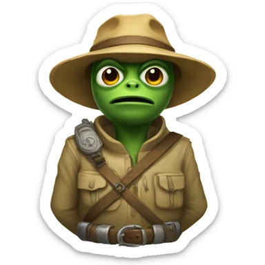Pepe as a tomb explorer sticker