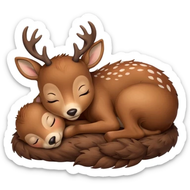 Cute deer sleeping sticker
