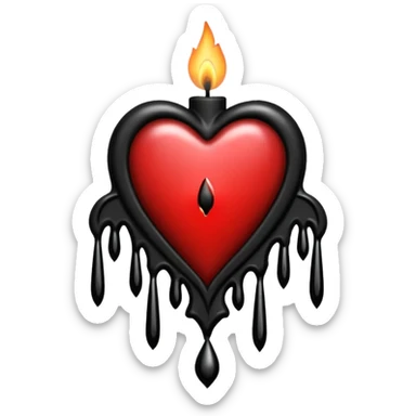 heart with gothic candle sticker