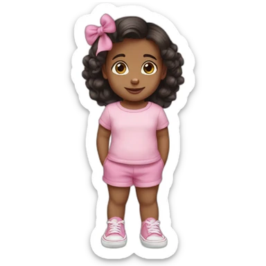 18 month old girl wearing pink Vans shoes sticker