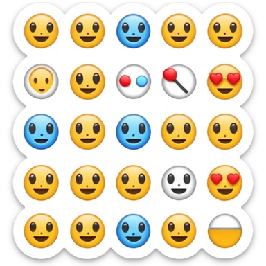 Generate a set of commonly used icons for the website. sticker