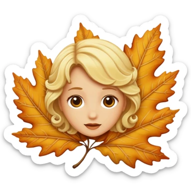 Une feuille blonde sticker