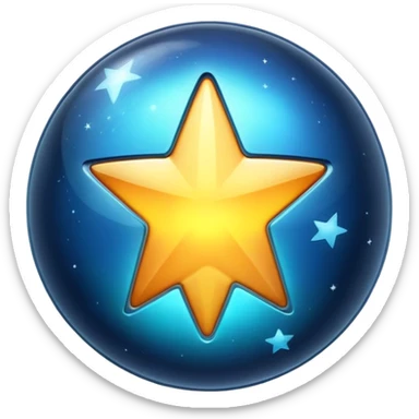 glowing star chrome planet sticker