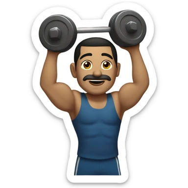 Mexican man, lifting weights ￼ sticker