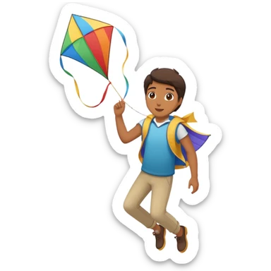 person flying a kite outdoors sticker