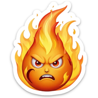 Angry flame death  sticker