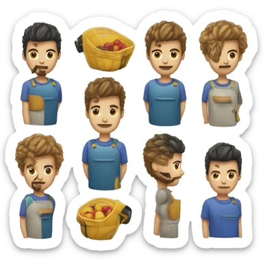 Tondeuse à gazon avec un mix de tondeuse à cheveux sticker