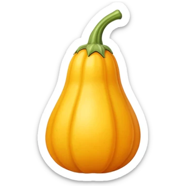 squash fruit, simple and clear, yellow-orange color sticker
