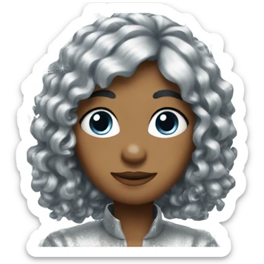 Silver sparkles sticker