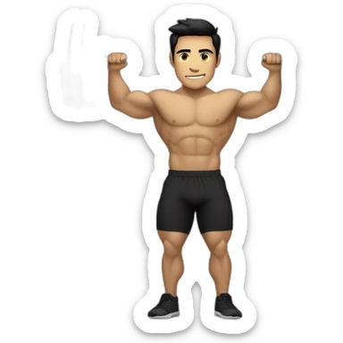 Tan White male with short black hair lifting a barbell sticker