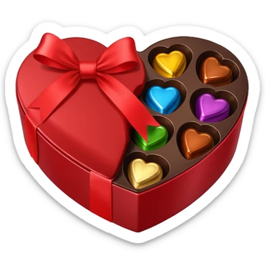 heart shaped box of luxury chocolates sticker