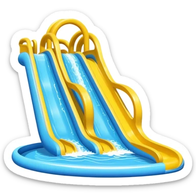 yellow waterslide and pool sticker