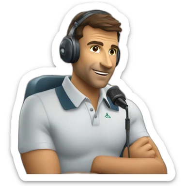 Brazilian coach called Pablo Marçal with a microphone in his hand, inside a helicopter giving orders to the pilot sticker