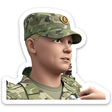 boys in military uniforms outdoors sticker