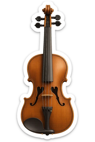 romantic violin with heart-shaped sound holes sticker