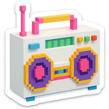 white boombox sticker