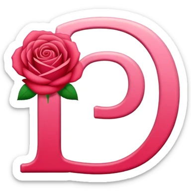 I need an emoji having rose colour background having letter "P" written in bold at the center in white color sticker