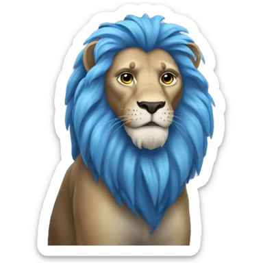 Blue mane lion sticker
