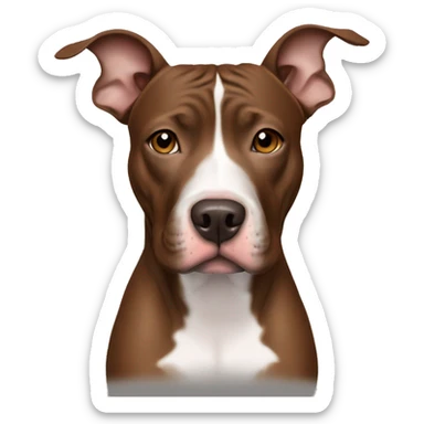 Brown pit bull thin white nose stripe sticker
