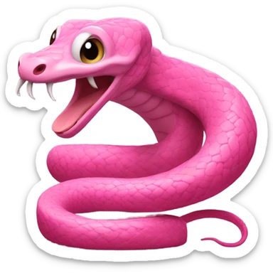 Pink snake eat Rat  sticker