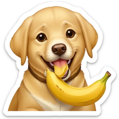 labrador retriever eating a banana peel sticker