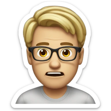 angry nerd guy sticker